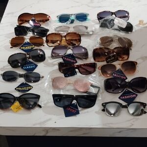 20 Women's Sunglasses - Black, Brown, Pink Collection Bulk